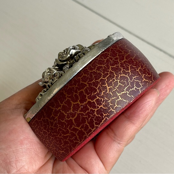 Heart Shape Jewelry Box Trinket Silver Cover - Picture 2 of 11